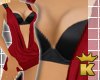 {K} Red Dress Black Bra