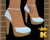 {K} Blue Platform Pumps