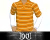 $CC$ Orange Striped Polo