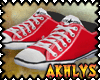 [F] Red canvas sneakers