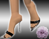 -Blk Buckle Stilettos