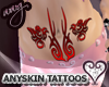 Anyskin belly and collar bone tattoos for females in RED