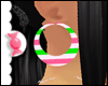 *CS* pnk/grn strpd hoops