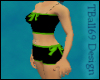 black/green short outfit