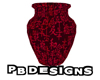 PB Black-Red Kanji Vase
