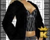 {K} Black Fur Short Coat