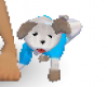 Puppy with blue sweater