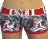 ladies red j shorts