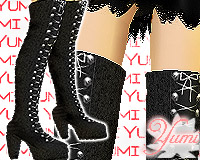 Lace-Up Raven ThighHighs