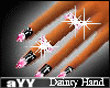 Diamond Dainty Hand Double Rings Pink