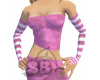 Pink Stripe fingerless