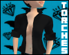 $ Black Silk Open Shirt