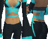 "Bodysuit Aqua-Black "