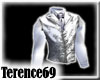 69 Vest- Silver on White